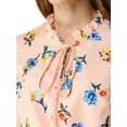 thumbnail image 6 of Allegra K Women's Tie Ruffled Neckline Polka Dots Floral Blouse Tops, 6 of 7