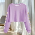 thumbnail image 5 of Camisetas de Manga Larga de las Mujeres Moda Impresa Suelta Casual Cuello Redondo Suéter Deportivo Superior, 5 of 5