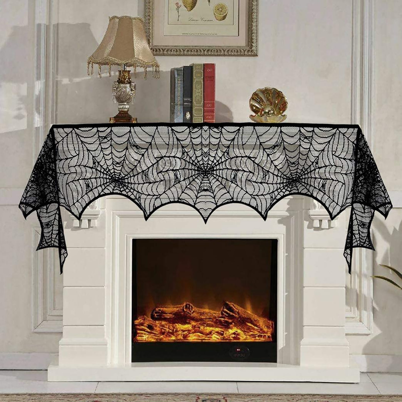 Pompotops 40 Inch Halloween Decoration Tablecloth Black Spider