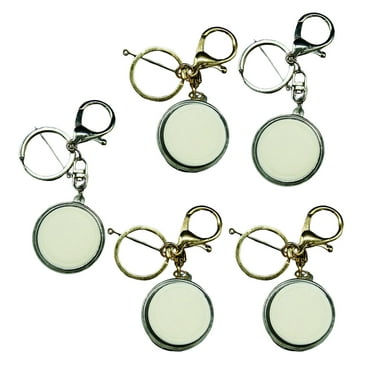 Rushawy 5 Pieces Souvenir Coin Holder Keychain, Hanging Portable 32mm Pendant for Living