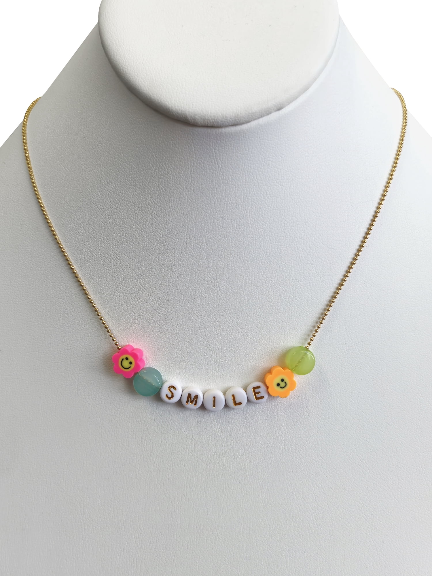 Wonder Nation DIY Smile Letter Beaded Necklace, Girls