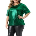 thumbnail image 4 of NOMADIC NOOK Women's Plus Size Shirts Metallic Holographic Concert Carnival Party Packs Blouses, 4 of 5