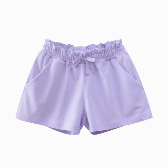 KPOPLK Girls Cotton Athletic Shorts Quick-Drying Toddler Summer Running Shorts Dolphin Yoga Shorts for Kids Size 1-2 Years,Purple