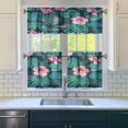 thumbnail image 5 of Tropical Leaves 3-Piece Kitchen Curtains Set Kitchen Curtains Sets with Valance for Windows Rod Pocket Machine Washable Kitchen Decor Decorations (54"x18"+2x27.5"x24"), 5 of 6