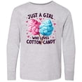thumbnail image 3 of Inktastic Just a Girl Who Loves Cotton Candy Long Sleeve Youth T-Shirt, 3 of 5