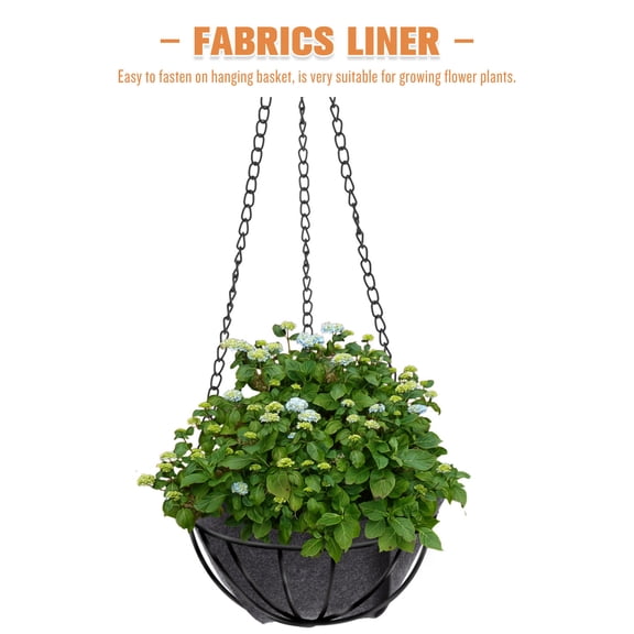 Raindrops 4 Pcs Hanging Basket Liners Fabric Planter Liners for Indoor Plants and Outdoor Gardens Reusable Felt Flower Pot Liners for Planters