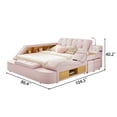 thumbnail image 2 of Queen Size Multifunctional Bed Frame, Upholstered Storage Platform with Right-Side Massage Recliner, Music Speaker, USB Charging Station, 2 of 8