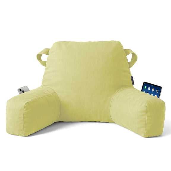 Hersunpl 34" Reading Back Pillow Husband Pillow with Pockets for Sofa Bed Floor Dorm Pink