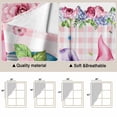 thumbnail image 5 of Spring Gnomes Swag Curtains for Kitchen/Bedroom/Living Room, Botanical Flowers Leaf Pink Buffalo Check Scalloped Curtains 63 Inch Long, Window Swag Topper Curtains Valances 2 Panels Set 36"x63", 5 of 8