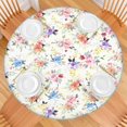 thumbnail image 2 of Pioneer Flower Floral Print Pattern Round Fitted Tablecloth with Elastic Edge,Dining Table Cover Waterproof,Outdoor Round Tablecloth for Camping,Dining,Indoor and Outdoor, 2 of 7
