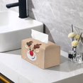 thumbnail image 4 of Yuyamidu Christmas Tissue Box Cover for Living Room Reindeer Tissue Box Holder with Bottom Belt Breathable Napkin Holder Portable Christmas Decoration for Home, 4 of 8