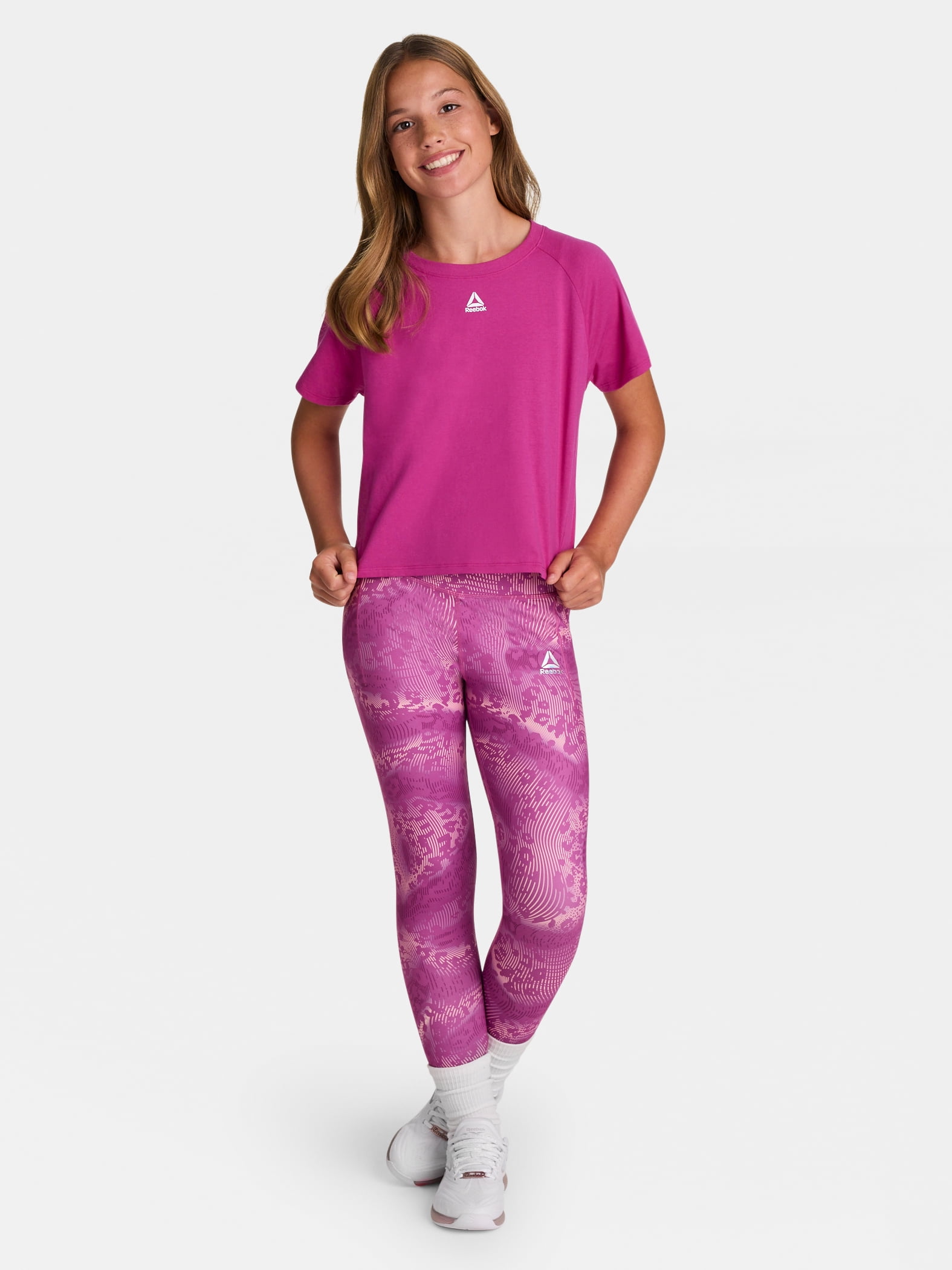 Reebok Girl’s Athletic Boxy Short Sleeve Graphic T-Shirt, Sizes 4-18