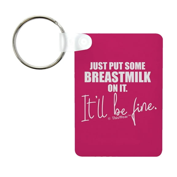 ThisWear Maternity Breastfeeding Awareness Put Some Breast Milk On It Aluminum Rectangle Keychain