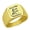 Gold, variant on Initial Royal Letter E Monogram Stainless Steel Signet Ring