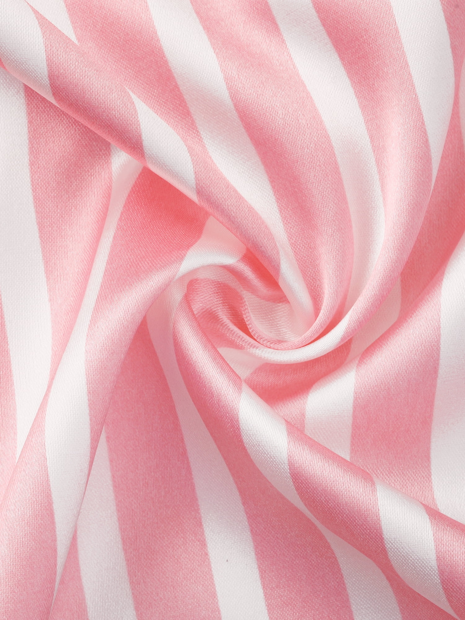 DARING DIVA Women's Satin Floral Button Down Pajama Sets 2XL Pink Stripe