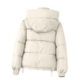 thumbnail image 5 of Women's Puffer Jacket, 2025 New Style Lightweight Quilted Down Coat with Zip Front, Warm Winter Outerwear for Women, Packable Travel Puffer Coat with Hood, Casual Cropped Insulated Jacket A L, 5 of 6