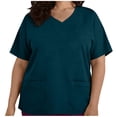 thumbnail image 3 of YOIAVAIOY Navy Plus Size Scrubs Tops for Women Short Sleeve Print Medical Scrubs Nursing Working Uniform Pockets Tunic Blouses XL, 3 of 6
