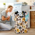 thumbnail image 5 of Yayeee Freestanding Laundry Hamper with Handle Collapsible Large Storage Basket for Clothes, Brown Flowers, 5 of 7