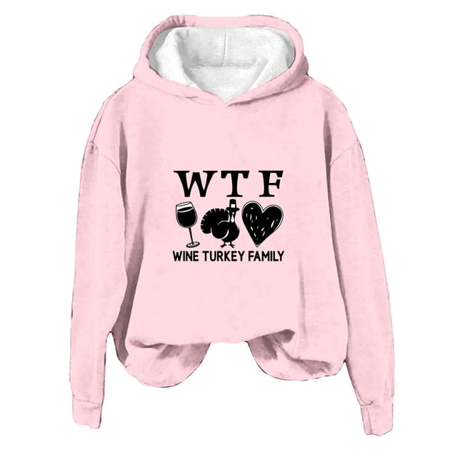 Rbaofujie Chandails pour Filles Chandails Décontractés Imprimés Col Rond Manches Longues Haut Ample Chandails en Molleton à Capuche Roses pour Femmes Tendance