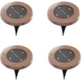 thumbnail image 4 of Bell + Howell Disk Lights Bronze – Heavy Duty Outdoor Solar Pathway Lights – 4 LED, Auto On/Off, Water Resistant, with Included Stakes, for Garden, Yard, Patio and Lawn, 4 Pack, 4 of 11