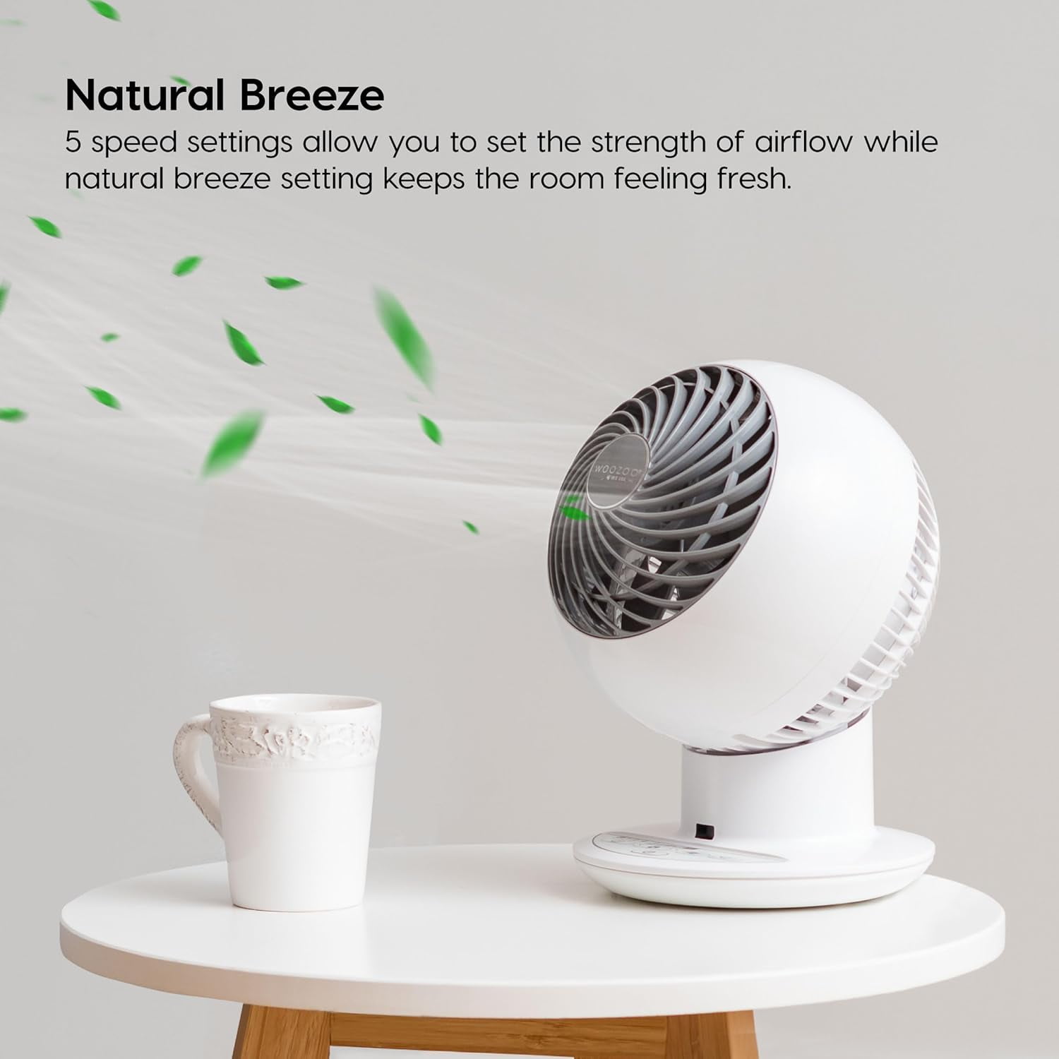 IRIS USA WOOZOO Fan with Remote, Oscillating, Desk, Table Air Circulator, Globe Fan, 5 Speeds, 82ft Max Air Distance, 90° Adjustable Tilt, 30 db Low Noise, New 2023 Model