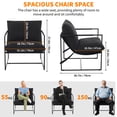 thumbnail image 4 of Sillón de Acento Moderno para Sala - Tapizado en Lino Negro con Estructura Metálica Negra y Cojín de Espuma de Alta Densidad - Funda Removible y Lavable para Dormitorio, Oficina o Sala de Estar, 4 of 7