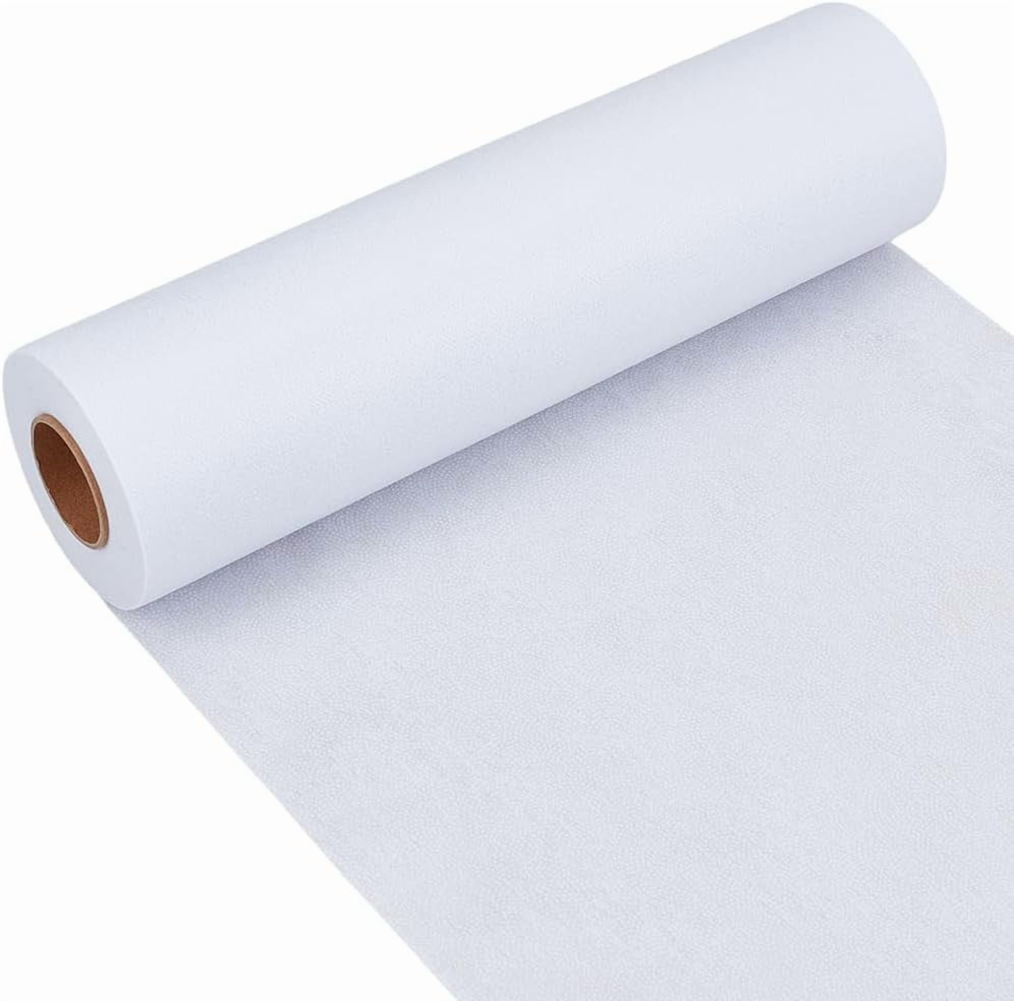 1 pc Heavy Weight 55g/㎡ White Iron-On Fusible Interfacing 11.81 Inch x 30 Yards Non-Woven Interfacing Iron On Single-Sided Interfacing Non-Woven Apparel Interfacing for Sewing DIY Crafts Supplies