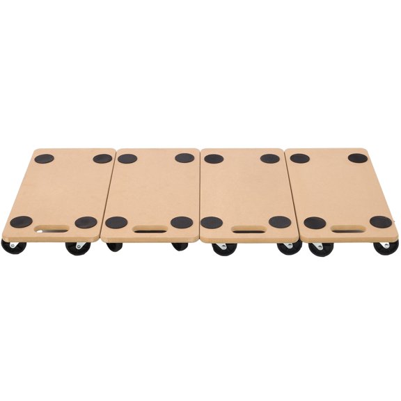 Heavy Duty Furniture Moving Dolly Set (4-Pack), 500lb Capacity Wooden Platform with 4 Non-Slip Wheels for Piano, Couch, Fridge