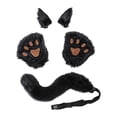 thumbnail image 3 of Conjunto de accesorios de disfraz de zorro esponjoso, diadema con orejas de animales, guantes de zorro para Halloween, Co, disfraz de negro Colco Traje de juego de cosplay, 3 of 7