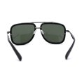thumbnail image 2 of Mens Large Double Bridge Racer Rectangle Sunglasses Gunmetal Black Green, 2 of 4
