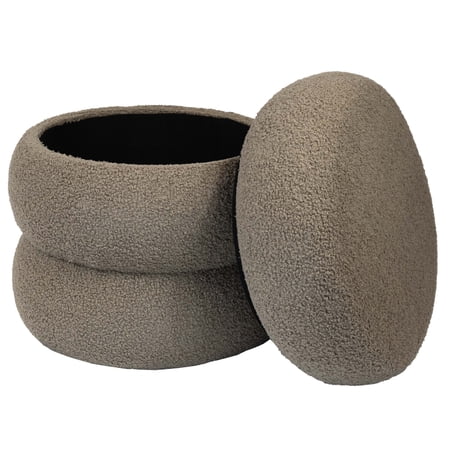 MAINSTAYS CLOUD OTTOMAN, BOUCLE TAUPE