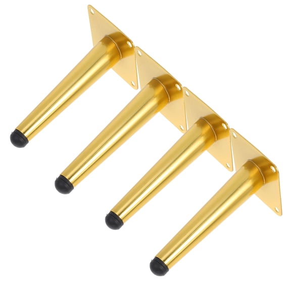 KONTONTY 4Pcs Golden Metal Angled Tapered Legs for Sofa Table Furniture Replacement