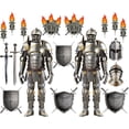 thumbnail image 1 of 30 Pieces Medieval Party Decorations 6 Feet Jointed Suit of Armor Knight Cut Out Torch Props Medieval Shield Photo Prop for Birthday Halloween Medieval Renaissance Knight Castle Party Wall Decoration, 1 of 7