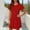 Red, variant on Caywon Women's Fashion Loose Comfortable Homewear Crew Neck Short Sleeve Nightgown Casual Home Sleep Dress Home Dress