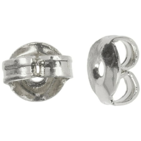 Plated Silver Metal Findings Earring Nut, 5mm, 30pk