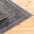 thumbnail image 3 of 5' x 8' Brown and Blue Oriental Printed Distressed Area Rug, 3 of 7