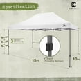 thumbnail image 2 of CAPHAUS 10ft x 15ft Commercial Grade Pop Up Outdoor Canopy Easy Up Tent, Heavy-Duty, Instant Folding Shelter with Wheeled Carry Bag and Weight Bags, Portable for Camping, Patio, Parties, White, 2 of 9
