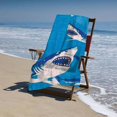 thumbnail image 4 of PHYHOO Shark for Adults Kids Large Microfiber s Oversized Sand Free for Bath Travel Outdoor Pool Sport Hotel Gym and Spa Blue 30x60in, 4 of 8
