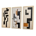 thumbnail image 3 of Designart "Abstract Monochrome Minimalism New Order I" Modern Geometric Framed Wall Art Set Of 3 - Black Abstract Frame Canvas Set For Living Room Decor, 3 of 6