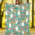 thumbnail image 3 of Yibo Funny Animals Puppy Dog Blanket Flannel Soft and Comfortable Anti-static Bed Sofa Blanket, 3 of 8