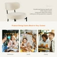 thumbnail image 4 of JIOABL Dining Chairs Set of 2, Boucle Upholstered Kitchen Chairs with Curved Backrest & Metal Legs, Mid Century Modern Round Dining Room Chairs for Vanity, Living Room, White, 4 of 9
