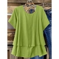 thumbnail image 4 of Womens Tops Under $10, Cotton Gauze Tops for Women Loose Fit Flowy Beach Shirts Trendy Oversize High Low Tops Summer Vacation Comfy Blouses, 4 of 5