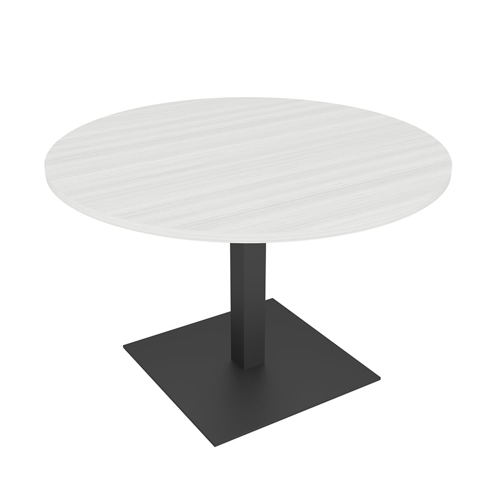 4 Person Round Conference Table Square Metal Base 46" Meeting Table