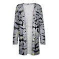 thumbnail image 5 of WTOBBY Women's Fashion Comfortable Halloween Printed Mid-Length Cardigan Jacket Casual Long Sleeve Open Front Cover Up With Pockets Fall Layering Piece,Light Gray S, 5 of 7