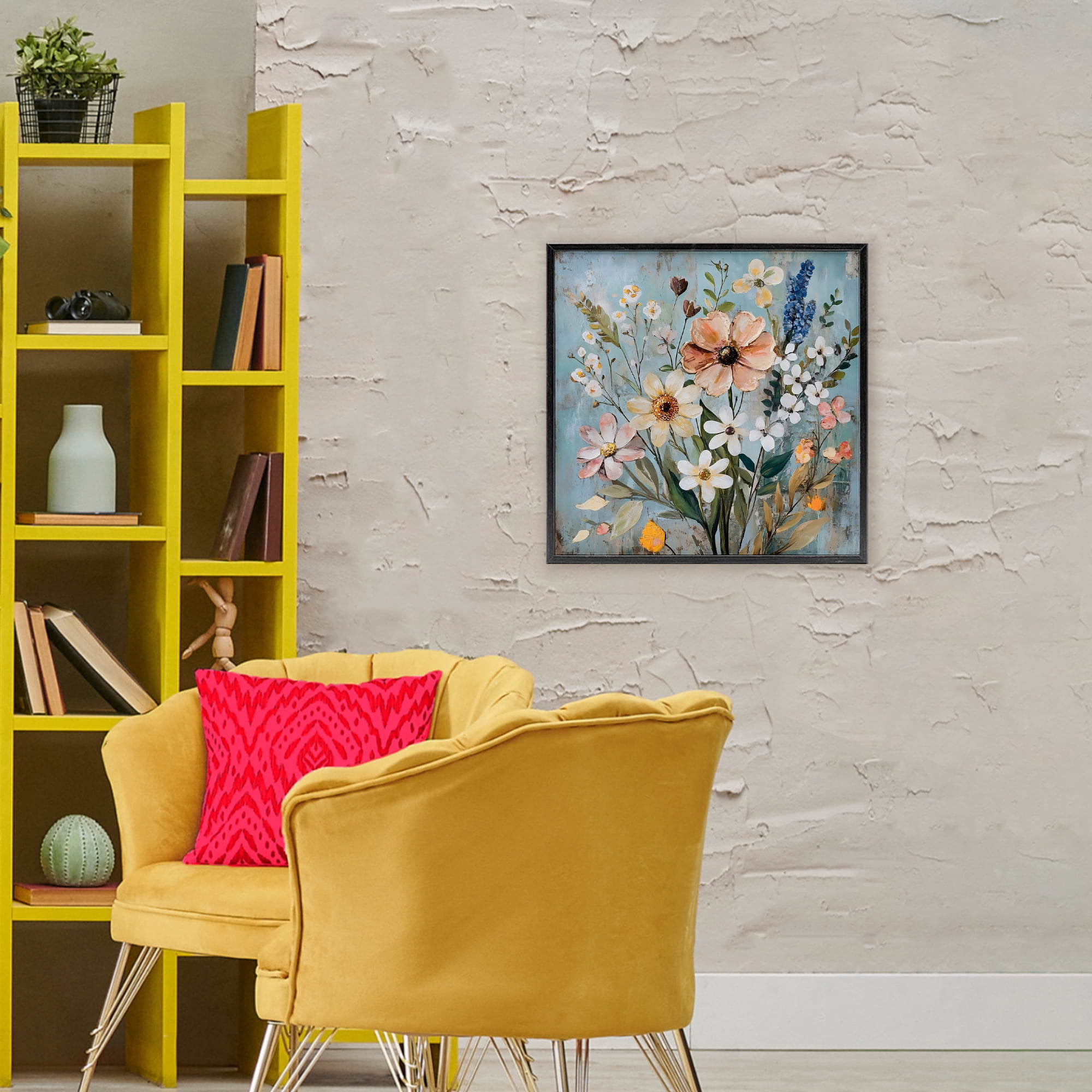Stupell Industries Wildflower Mix Spring Bouquet Black Framed Giclee Art, design by Creative Studio