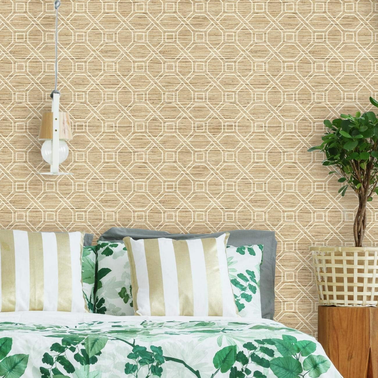 RoomMates Tan Coastal Trellis Peel and Stick Wallpaper - Walmart.com