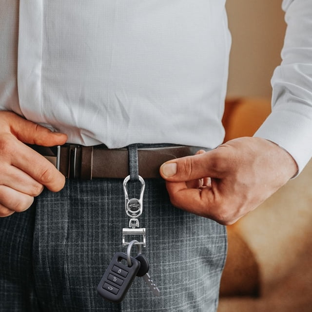 unbranded Organizador Para Llaves De Plateado Con Clip Mosquetón Resistente Elegante Y