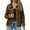 004Khaki, variant on Women's Fall Jackets Casual Faux Suede Jackets Long Sleeve Collar Fashion Button Down Coats Outerwear