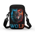 thumbnail image 2 of HELLHERO Wolf Pattern Design Lightweight Messenger Bag with Double Layer Polyester 4.33"x1.97"x7.09" for Unisex, 2 of 6