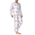 thumbnail image 2 of Fuzoiu Heart Rabbit Print Men's Long-Sleeved Pajama,Lounge Button Down Nightwear,Mens Notch Collar Pajama Set -XX-Large, 2 of 7